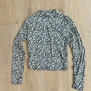 Gaze Leopard Print Long Sleeve Top
